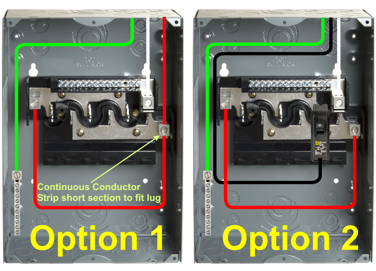 Optional Subpanel Configurations Optional Subpanel Configurations
