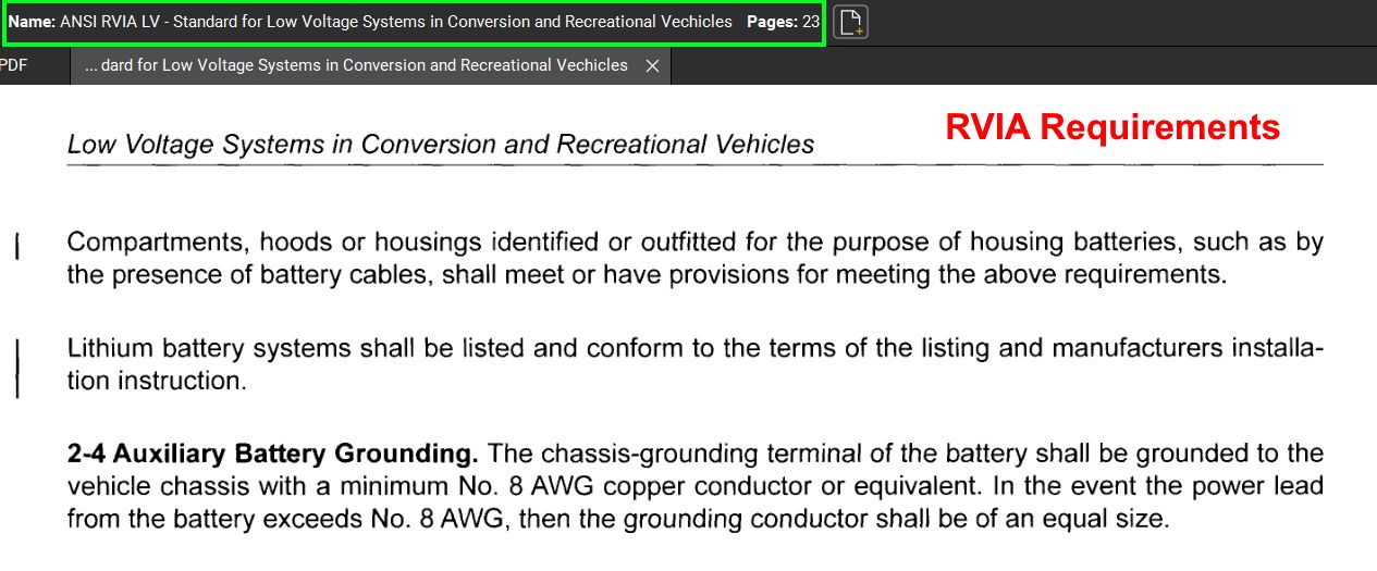 RVIA Required Frame Bonding RVIA Required Frame Bonding